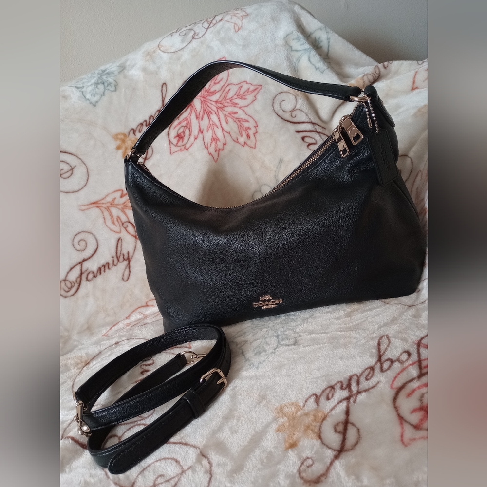 Coach Convertible Hobo Bag Shoulder Crossbody Pebble Leather Celeste East West